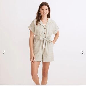 NWT Madewell Seersucker Camp Romper